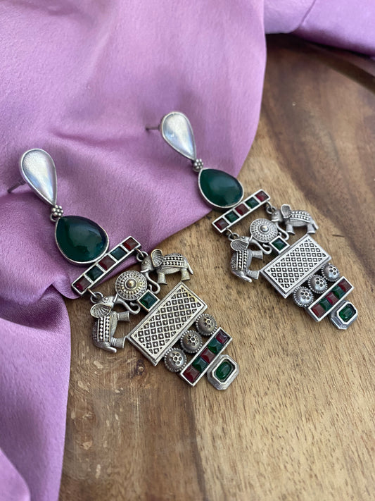 Silver Oxidised Ananta Earrings