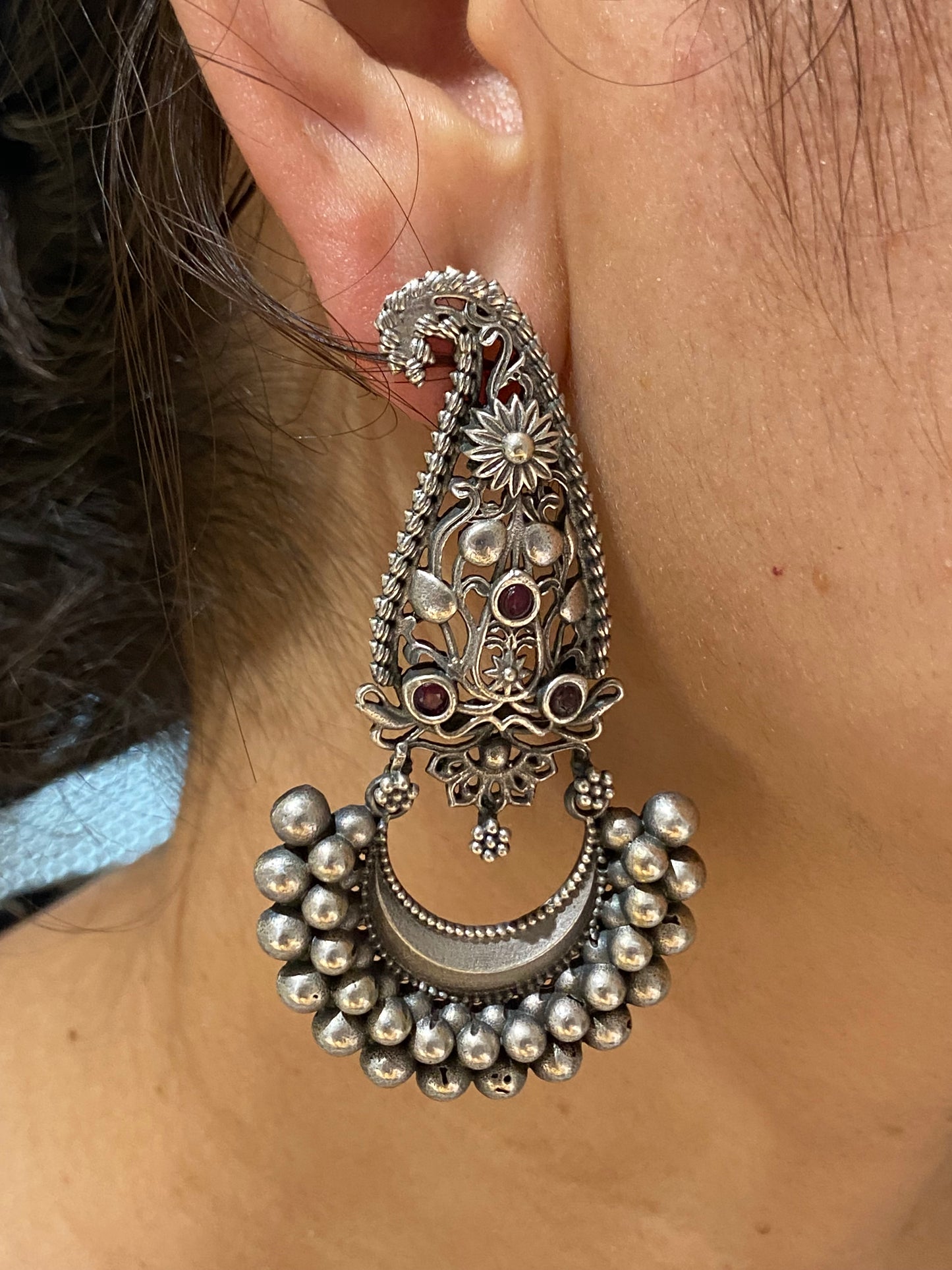 Silver Oxidised Aaparna Earrings